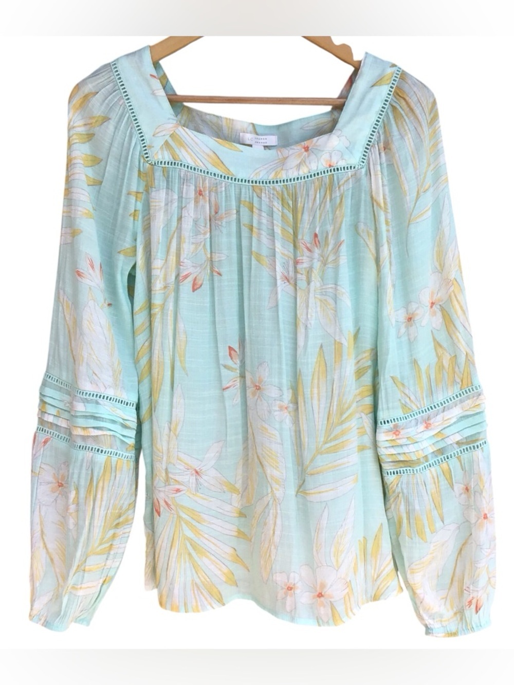 Lauren Conrad Floral Peasant Blouse Size Large NEW